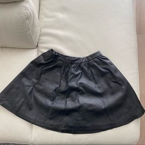 Faux Leather Skater Skirt